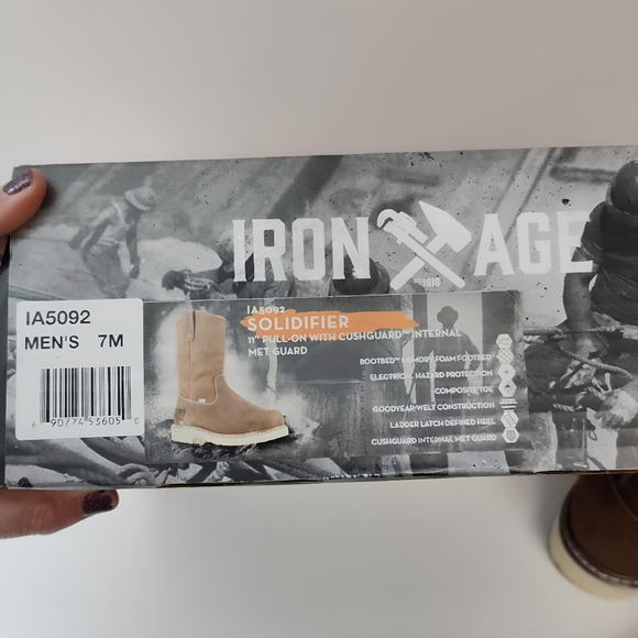 Iron Age SOLIDIFIER 11" Pull on Cushguard Internal Met Guard MEN'S Size 7 M - Picture 8 of 11